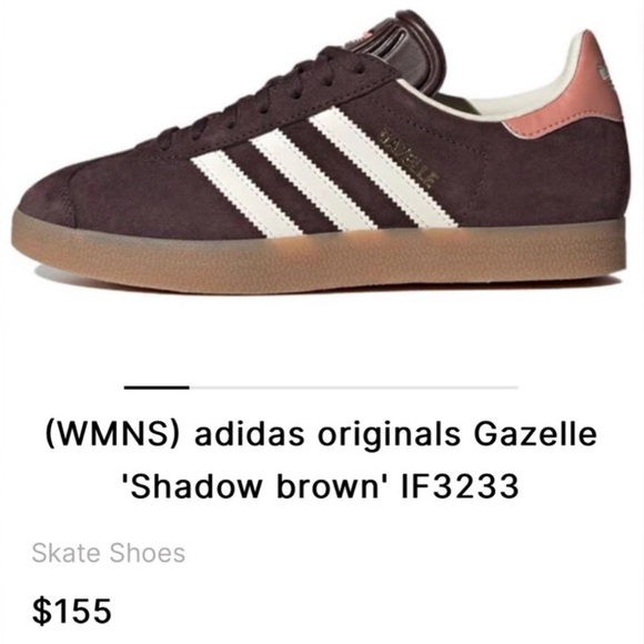 Adidas Originals Gazelle Shadow Brown with White Stripes - Picture 2 of 8